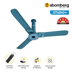 Atomberg Studio+ 48" 35W BLDC motor Energy Saving Anti-Dust Speed Indicator Light Ceiling Fan with Remote Control(Aegean Blue ) AT-136