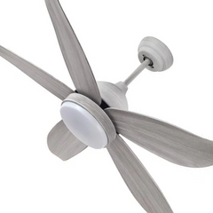 Qulik Q-6527-LW 56-Inch Modern Decorative Ceiling Fan with ABS Blades and Underlight in Wooden Grain