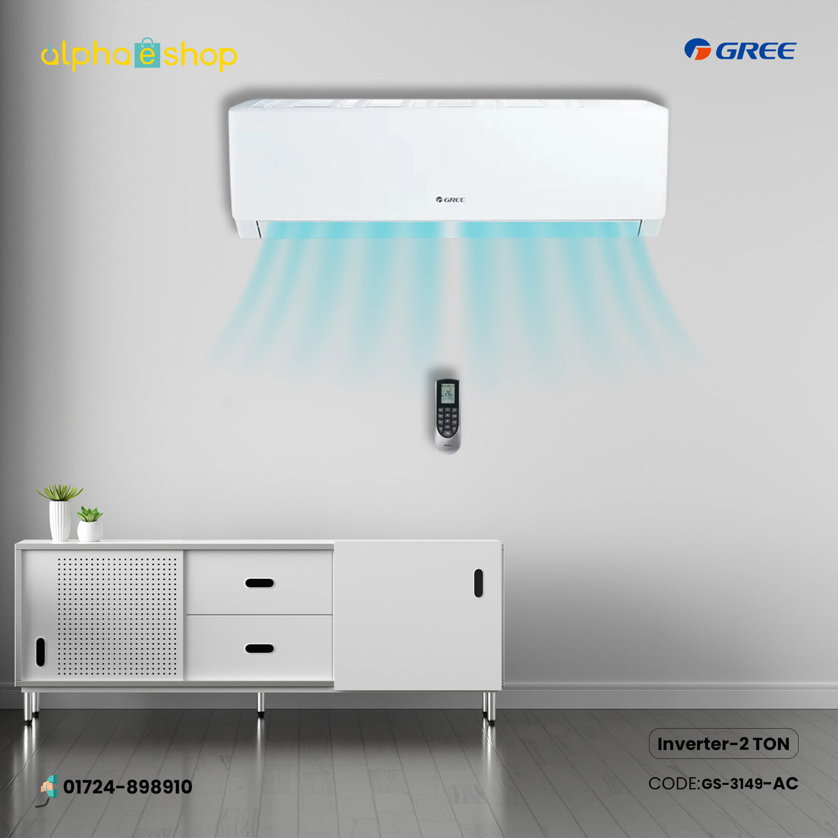 Gree GS-24XPUV32 - Pular Split Type Air Conditioner (Inverter-2.0 TON) G-3149-AC