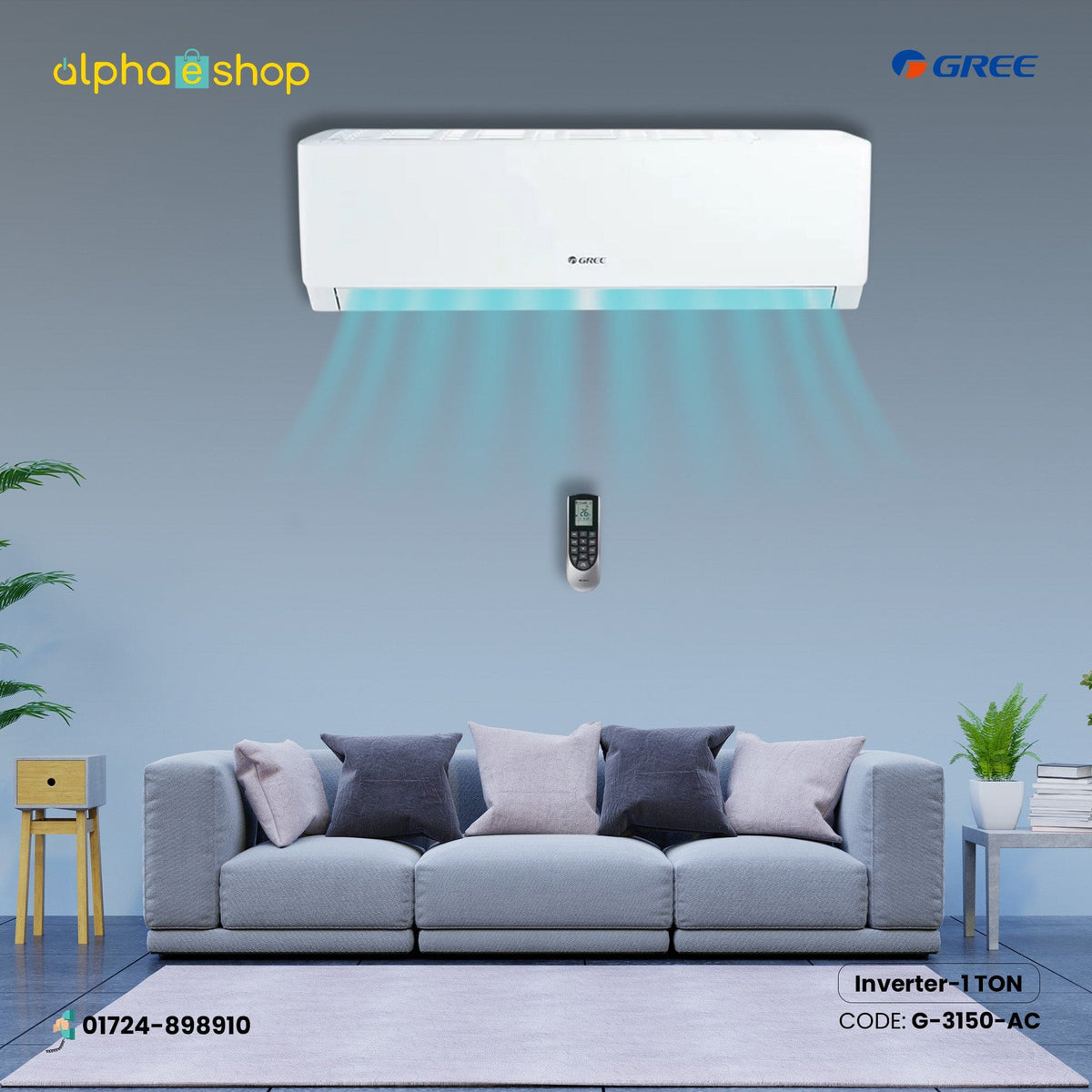 Gree GS-12XPUV32 - Pular Split Type Air Conditioner (Inverter-1 TON) G-3150-AC