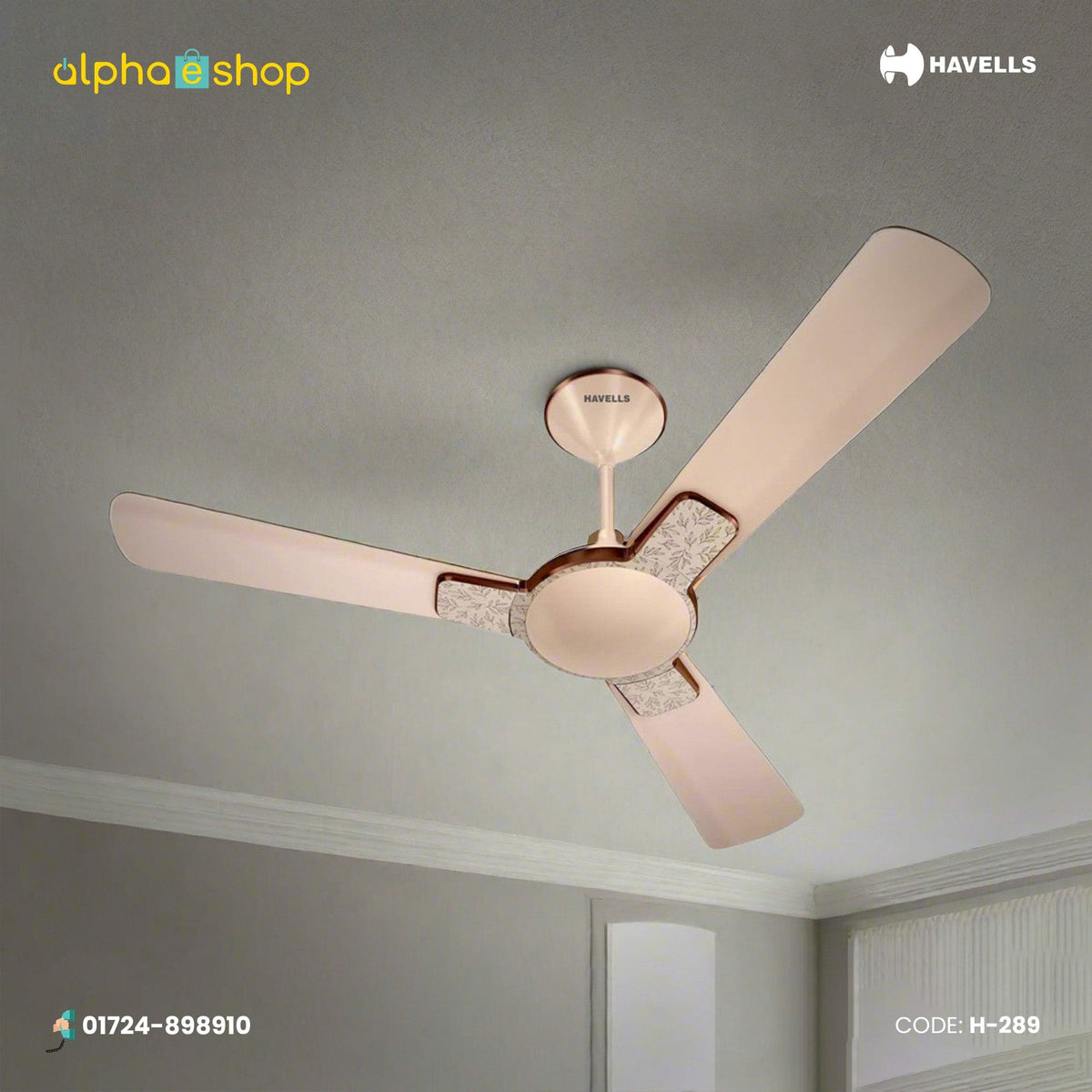 Havells ENTICER ART - NS FAUNA 48" Ceiling Fan (Champagne) H-279