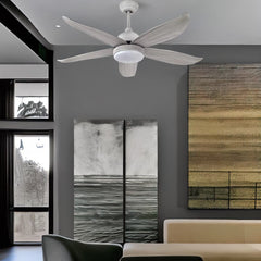 Qulik Q-6527-LW 56-Inch Modern Decorative Ceiling Fan with ABS Blades and Underlight in Wooden Grain