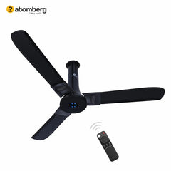 Atomberg Studio+ 48" 35W BLDC motor Energy Saving Anti-Dust Speed Indicator Light Ceiling Fan with Remote Control  (Black )  AT-137