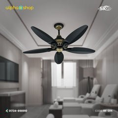 SK Grace 56" Inverter with Remote Ceiling fan Black Gold SK-205