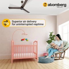 Atomberg Renesa + 56" 35Watt BLDC motor Energy Saving Anti-Dust Speed Indicator Light Ceiling Fan with Remote Control  ( Earth Brown )  AT-107