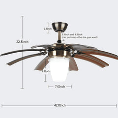 Luxury Lotus 42'' Brushed Nickel Coffee Blade 3 Color Underlight with Remote Control Ceiling Fan CF-601 - Ceiling Fan - Best Ceiling Fan Price in Bangladesh  | Alphaeshop.store