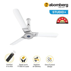 Atomberg Studio+ 48"  32W BLDC motor Energy Saving Anti-Dust Speed Indicator Light Ceiling Fan with Remote Control  ( White )  AT-106