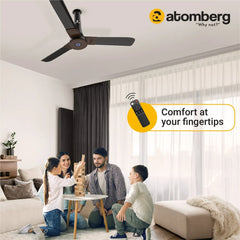 Atomberg Studio+ 48" 35 Watt BLDC motor Energy Saving Anti-Dust Speed Indicator Light  Ceiling Fan with Remote Control ( Brown) AT-104