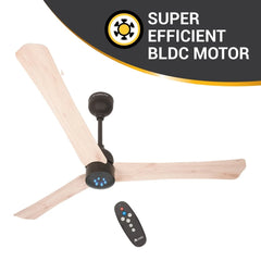 Atomberg Renesa+ 48 " 35W BLDC motor Energy Saving Anti-Dust Speed Indicator Light Ceiling Fan with Remote Control (Natural Oakwood) AT-103