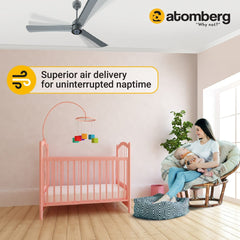 Atomberg Renesa+ 48" 35W BLDC motor Energy Saving Anti-Dust Speed Indicator Light  Ceiling Fan with Remote Control (Sand Grey) AT-123