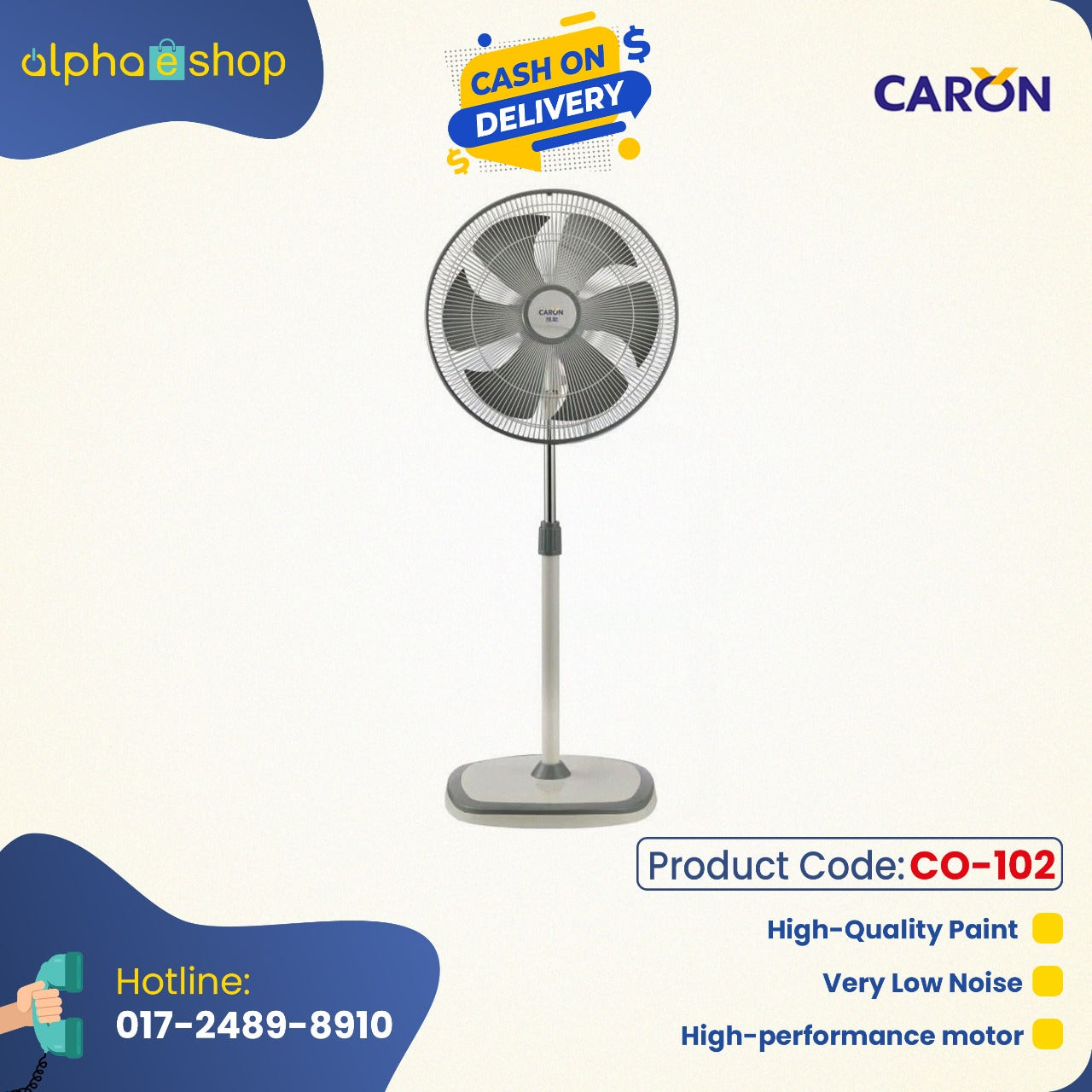 Caron Stand 18'' (White Grey) CO-102 - Ceiling Fan - Best Ceiling Fan Price in Bangladesh  | Alphaeshop.store