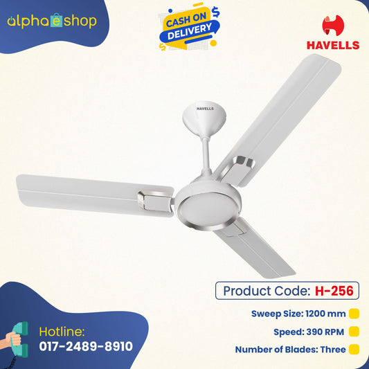 Havells GLAZE 48″ (Elegant White Chrome) H-256