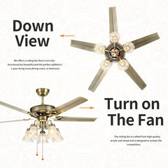 Yamada Alpha 52″ Anti-Bronze Underlight Remote Ceiling Fan Y-503