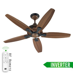 SK Iris 56" Inverter with Remote Ceiling fan Black Wooden SK-208