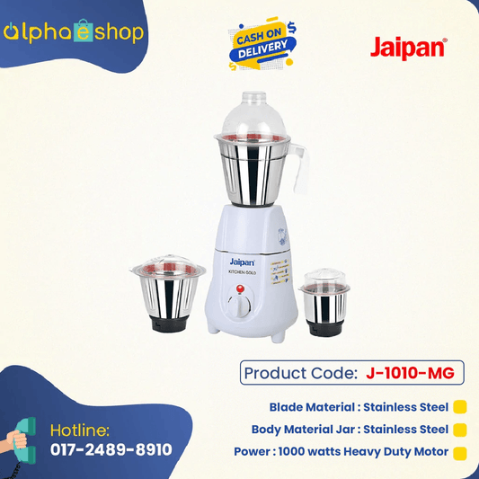 Jaipan 1000w 3 in 1 Hotel King Mixer Grinder ( White ) J-1010-MG