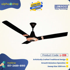 Luminous Jaipur Tamra 48 Designer Energy Saving Ceiling Fan (Abu Black) L-228