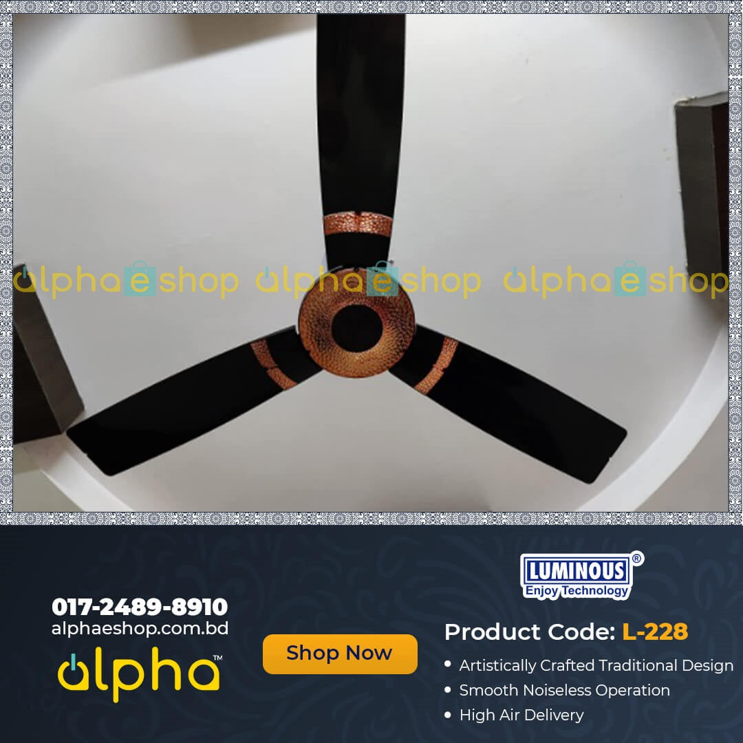 Luminous Jaipur Tamra 48 Designer Energy Saving Ceiling Fan (Abu Black) L-228Luminous Jaipur Tamra 48 Designer Energy Saving Ceiling Fan (Abu Black) L-228