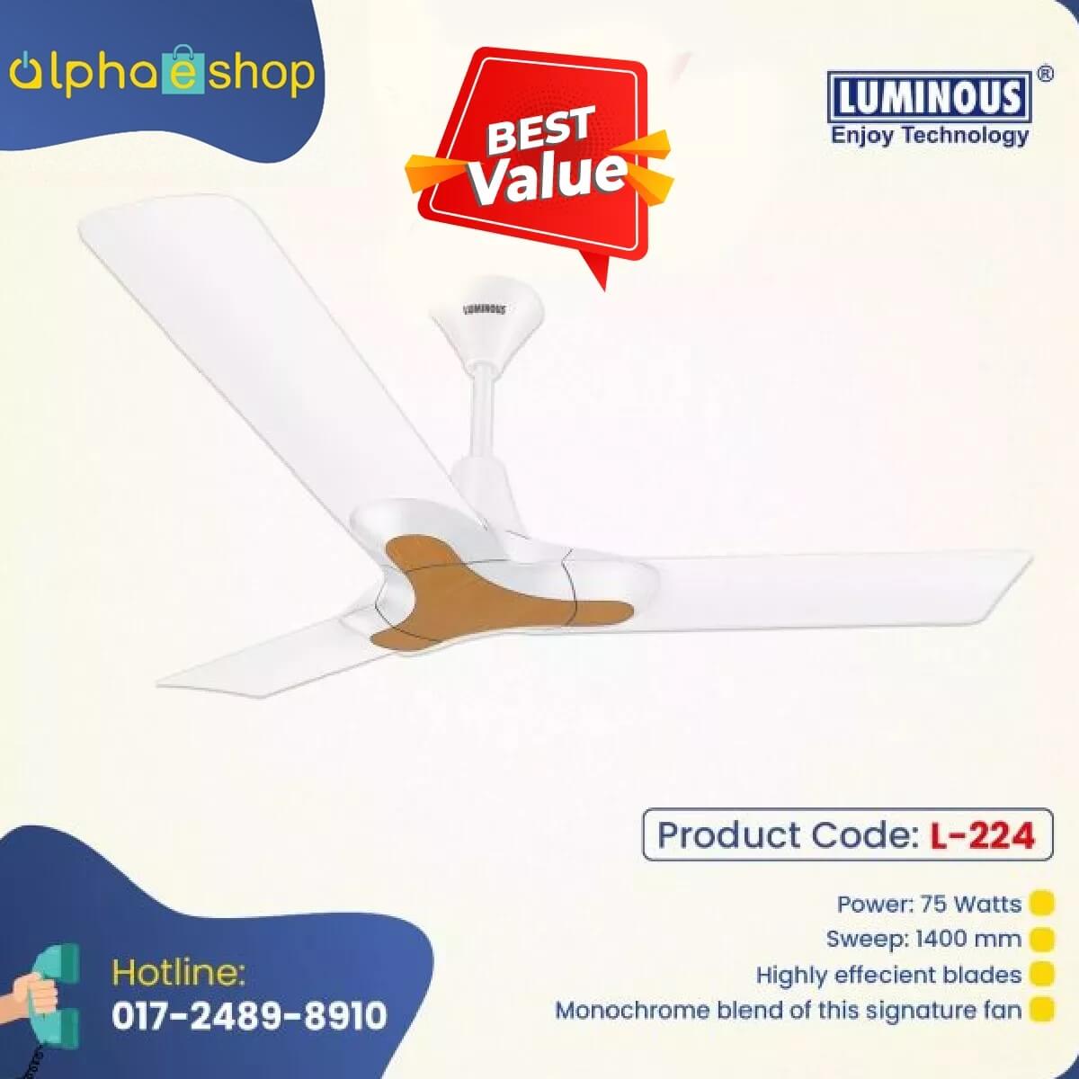 Luminous New York Brooklyn 56” Ceiling Fan (Pine Wood) L-224