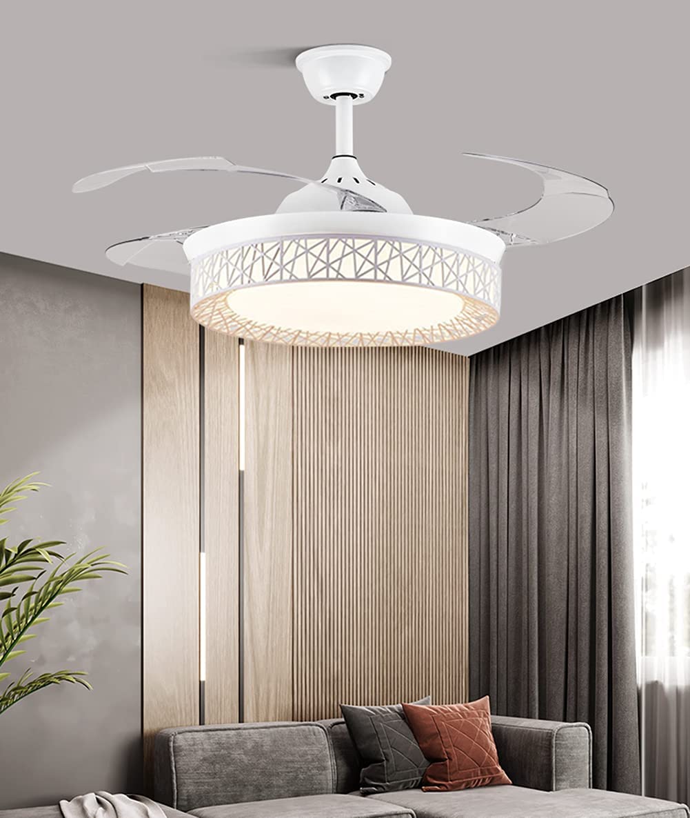 Luxury 42  Modern Retractable Silent 3 Light Remote Control Chandelier Ceiling fan  (Golden) CF - 635