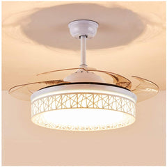 Luxury 42  Modern Retractable Silent 3 Light Remote Control Chandelier Ceiling fan  (Golden) CF - 635