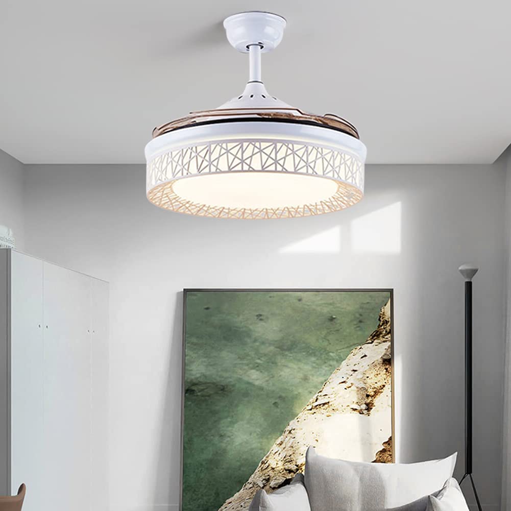 Luxury 42  Modern Retractable Silent 3 Light Remote Control Chandelier Ceiling fan  (Golden) CF - 635