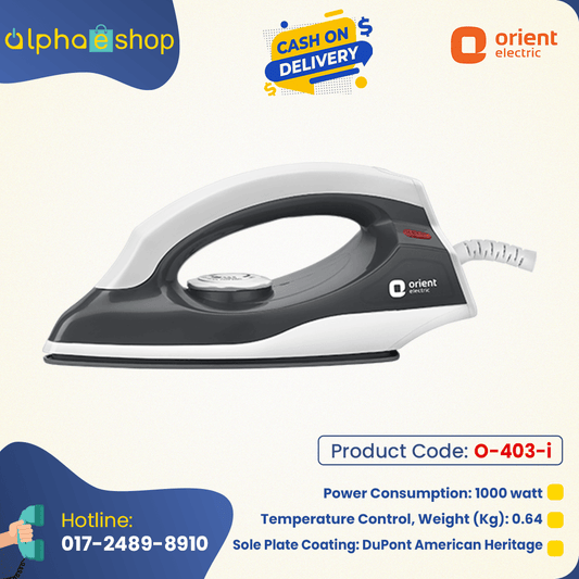 Orient Febrisoft Dry Iron 1000w ( Gray)