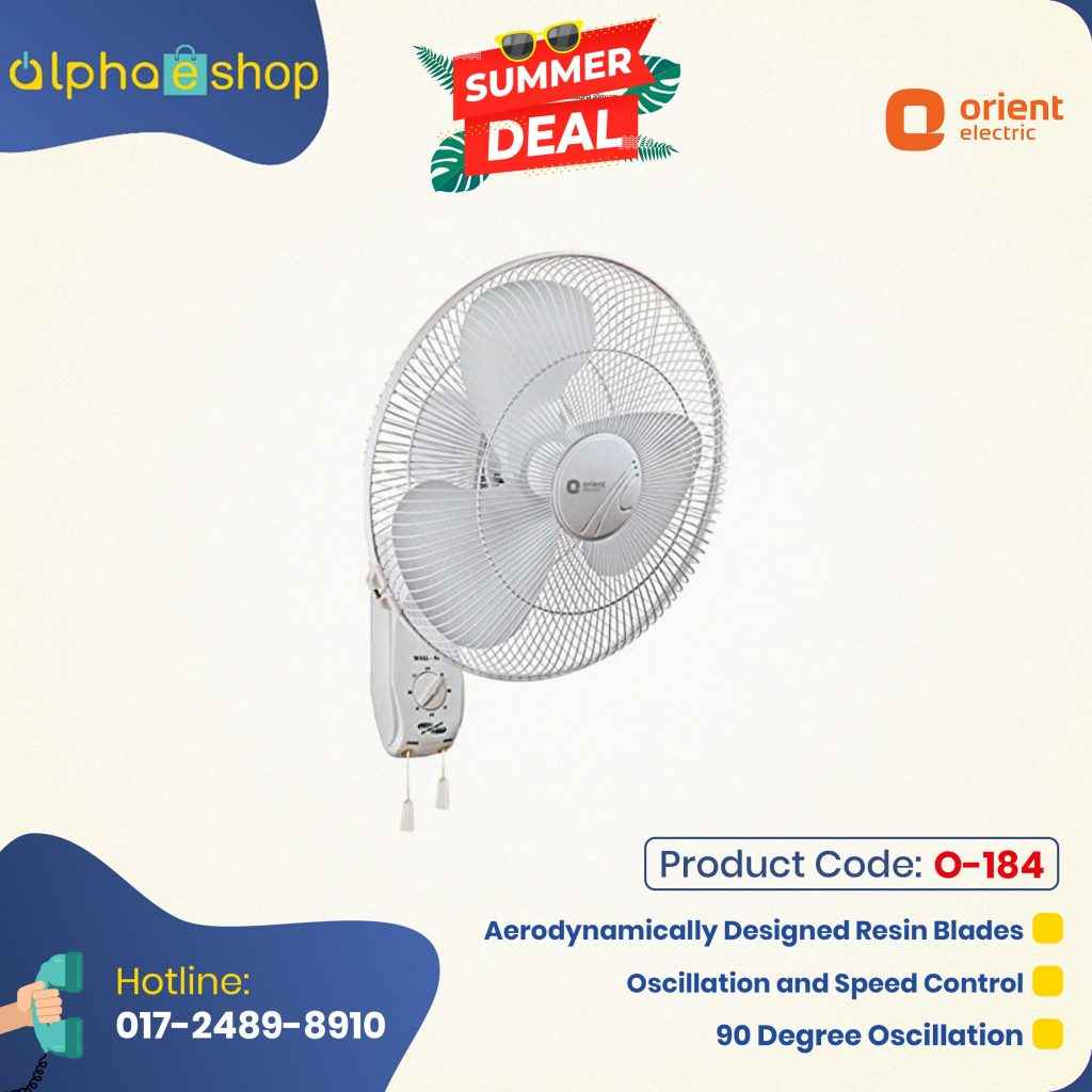 Orient Electric Wall-45 400mm Wall Fan (Crystal White) O-184