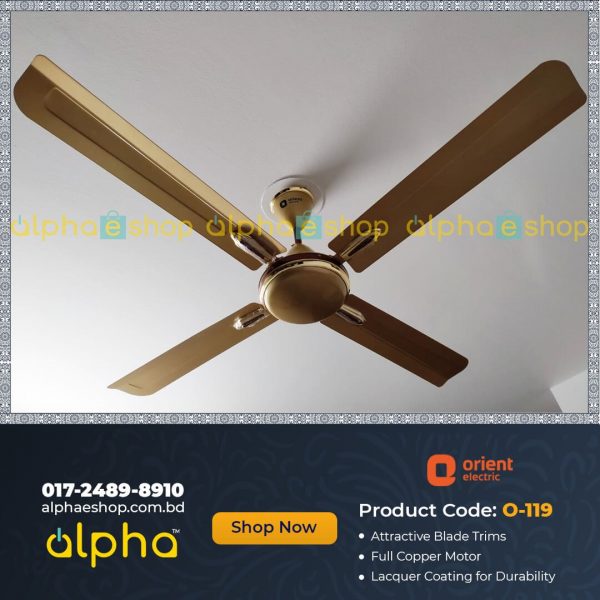 Orient Quadro 56" (Golden Chocolate) O-119 - Ceiling Fan - Best Ceiling Fan Price in Bangladesh  | Alphaeshop.store