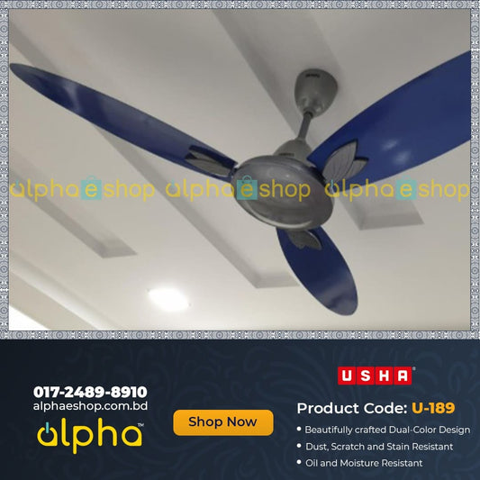 Usha Bloom Magnolia 50'' (Grey & Sliver) U-189 - Ceiling Fan - Best Ceiling Fan Price in Bangladesh  | Alphaeshop.store