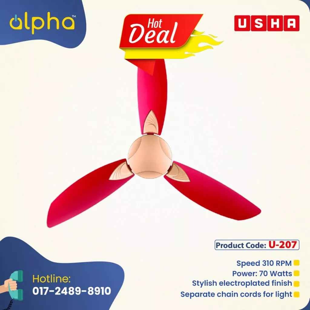 Usha Bloom Primrose 50'' (Golden & Cherry) U-207