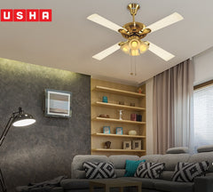 Usha Fontana Orchid 52 " Ceiling Fan (Gold Ivory) U-223