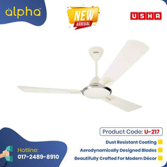 Usha Striker Galaxy 36 Ceiling Fan with Anti Dust (Pearl White Chrome) U-217