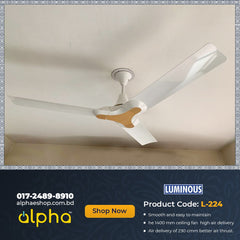 Luminous New York Brooklyn 56'' Ceiling Fan (Pine Wood) L-224 - Ceiling Fan - Best Ceiling Fan Price in Bangladesh  | Alphaeshop.store