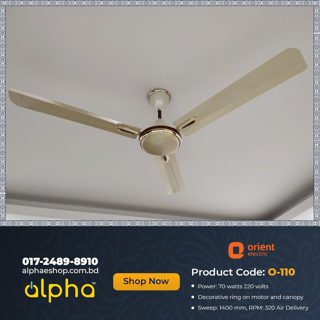 Orient Quasar Ornamental 56" (Metallic Ivory Cherry) O-110 - Ceiling Fan - Best Ceiling Fan Price in Bangladesh  | Alphaeshop.store