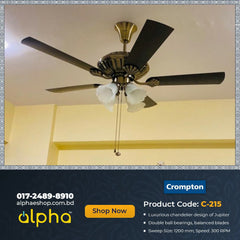 Crompton Jupiter 48" Decorative Ceiling Fan with Lights (Brass) C-214