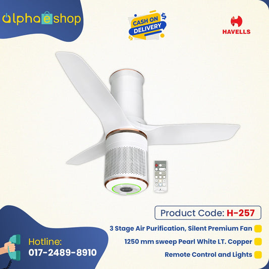 Havells STEALTH PURO AIR 1250 mm (Pearl White LT. Copper) H-257