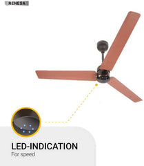 Atomberg Renesa 56" 35W BLDC motor Energy Saving Anti-Dust Speed Indicator Light Ceiling Fan with Remote Control  (Matt Brown ) AT-112